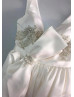 Beaded Ivory Royal Satin Wedding Dress